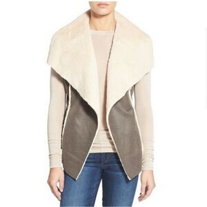 FINAL DISCOUNT Chelsea28 Faux Shearling leather vegan Vest Small- faux fur